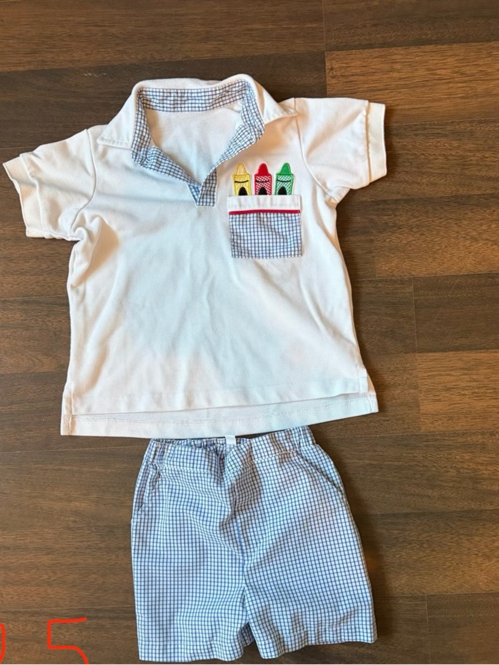 White & Blue Crayon Pocket Kids Matching Set